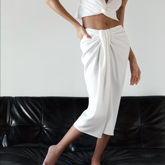 ZARA Knotted Pareo Skirt - Picture 7 of 14